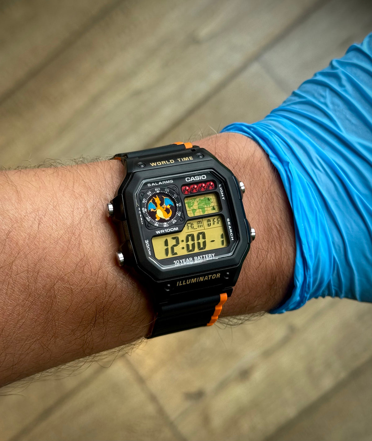 Custom Charizard Pokemon Mod Casio AE1200 Royale