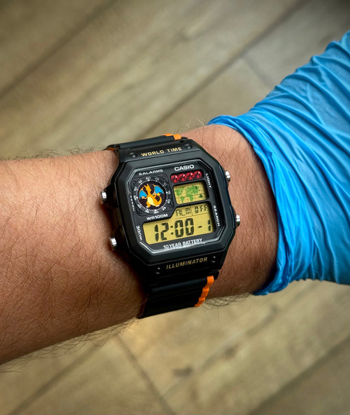 Custom Charizard Pokemon Mod Casio AE1200 Royale