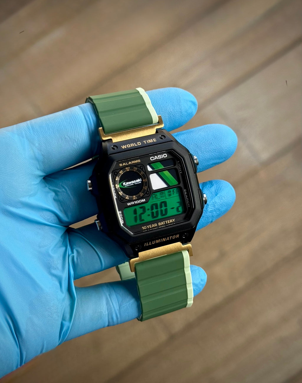 Custom Kawasaki Mod Casio AE1200 Royale