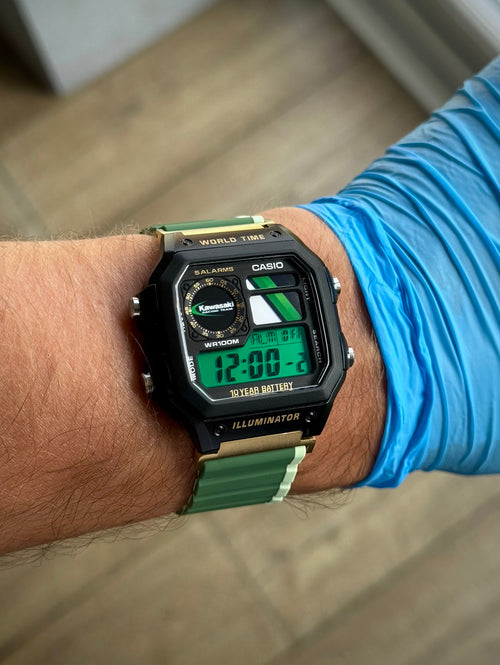 Custom Kawasaki Mod Casio AE1200 Royale