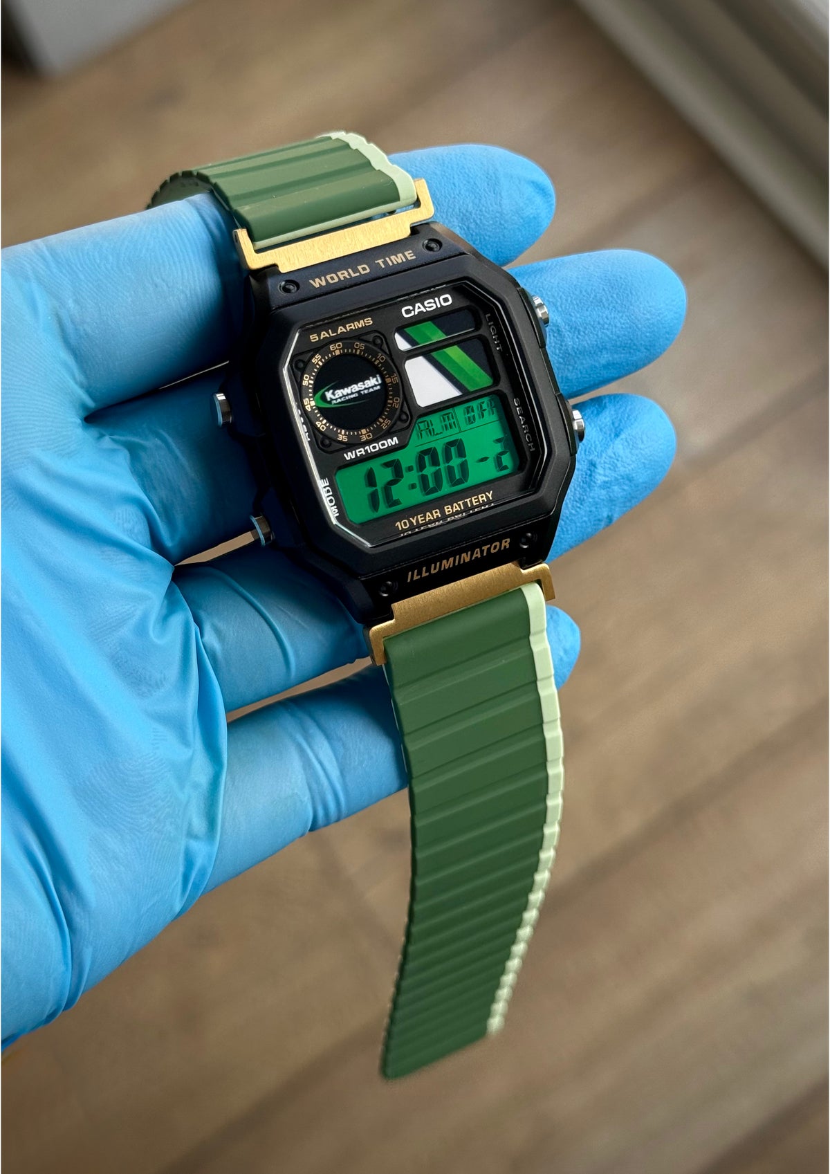 Custom Kawasaki Mod Casio AE1200 Royale